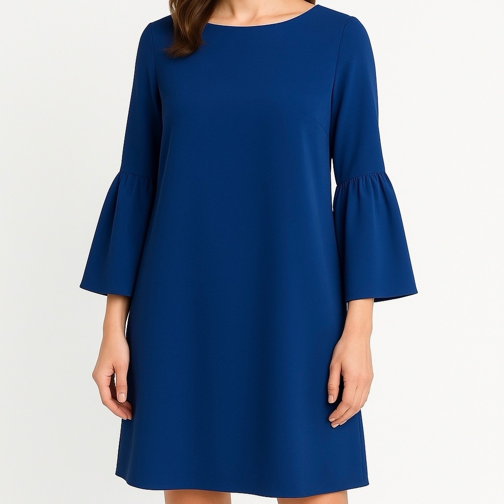 Amanda Uprichard Blue Bell Sleeve Mini Shift Dress Size Medium Revolve